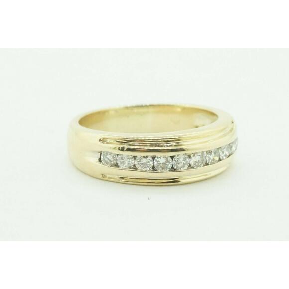 Estate Diamond Ring 14k Yellow Gold Size 8.5 Discount Fine J - Picture 4 of 5